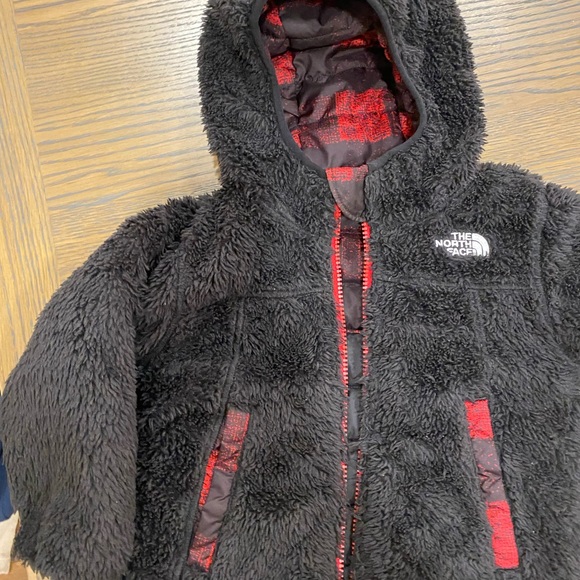 North Face Kid’s Reversible Mount Chimbo Hooded Buffalo Print Coat, Toddler 2T-3 - Picture 3 of 7